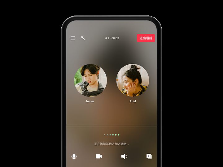 LINE 加密语音视频通话画面